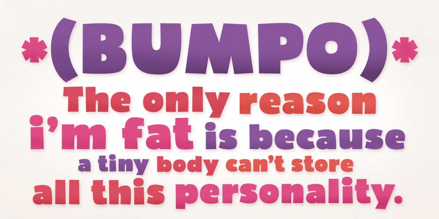 Beispiel einer Bumpo Regular-Schriftart